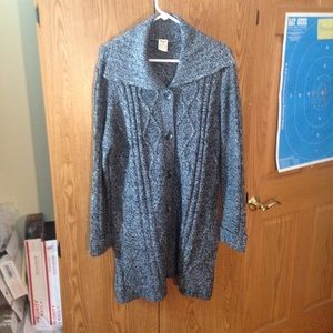 Extra Long Cable Knit Cardigan